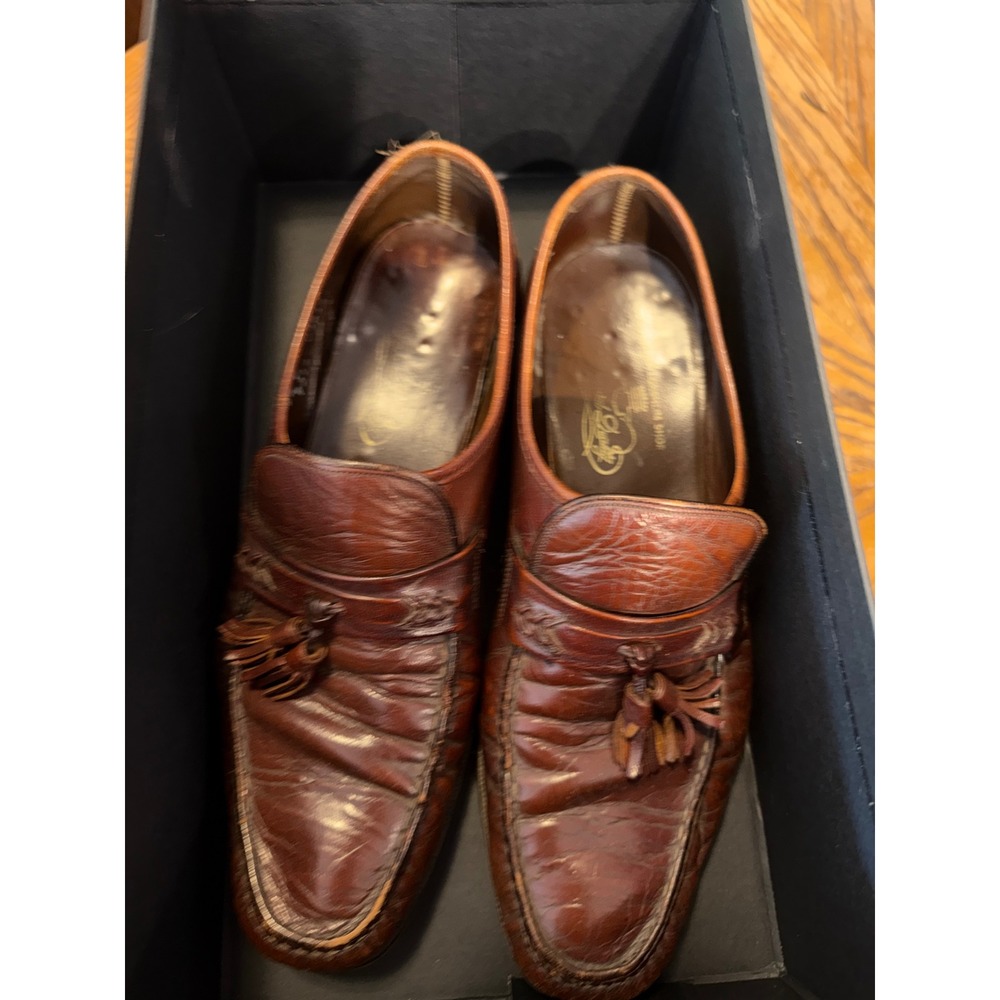 Florsheim Royal Imperial Mens Brown Leather Tassel Loafers 9.5 D 93117